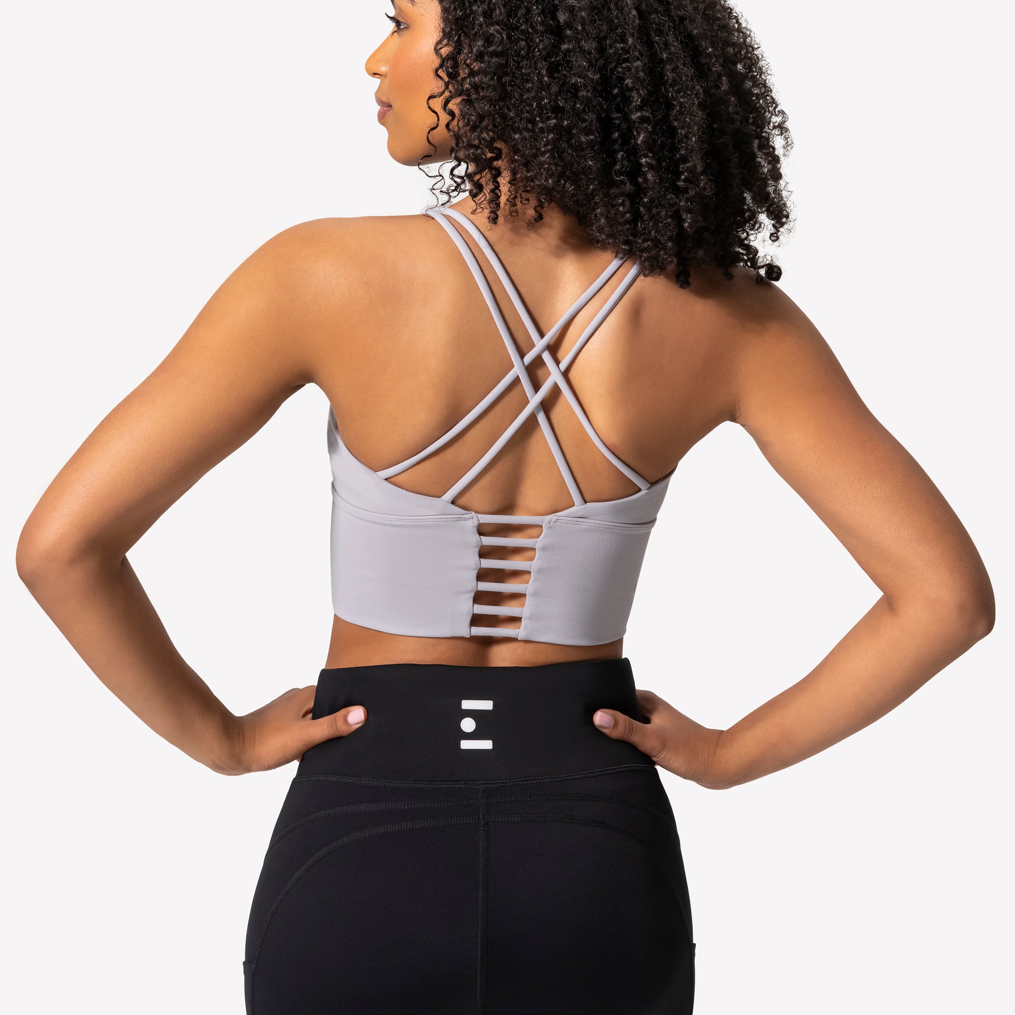 Strappy Sports Bra - Gray/Navy
