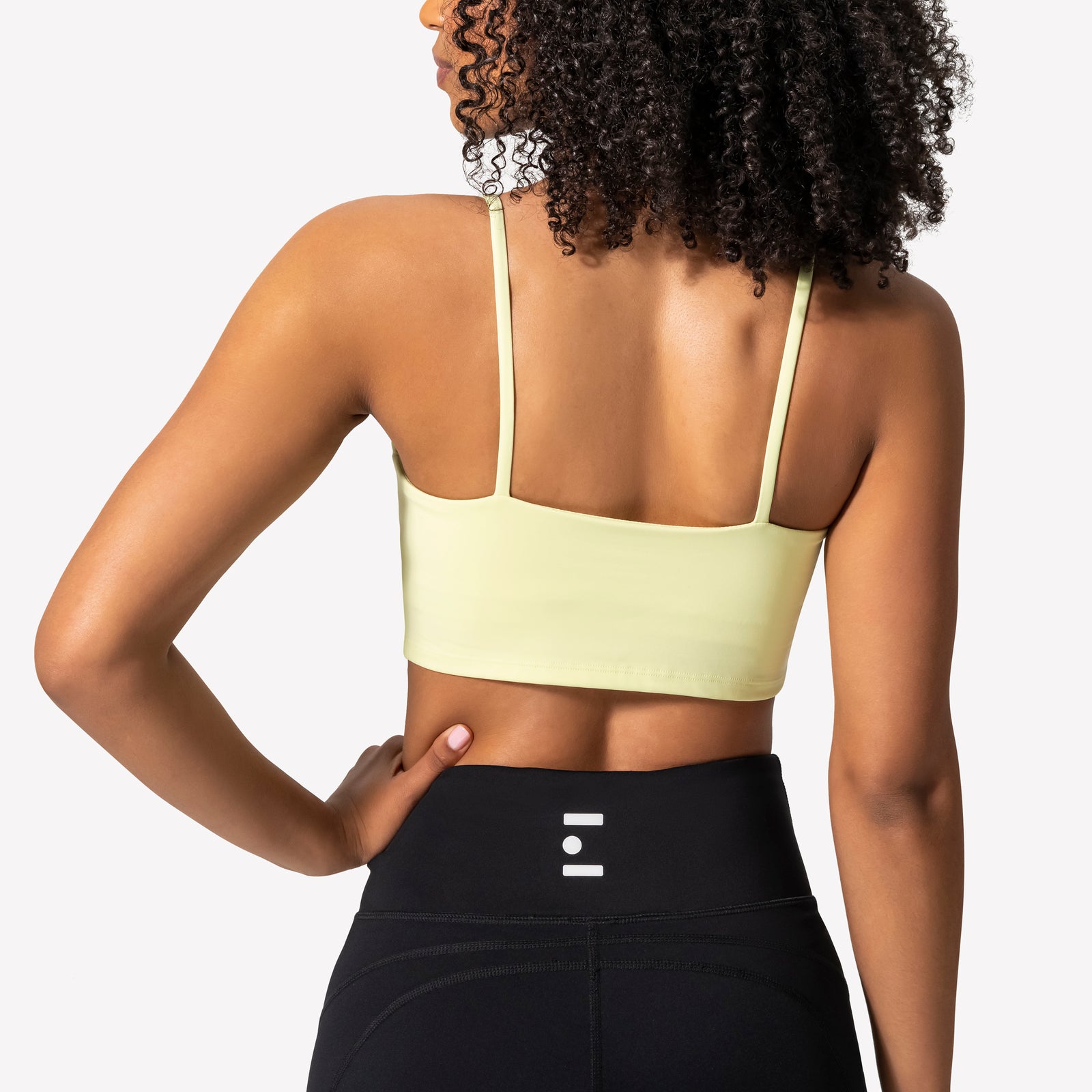 Cropped Sports Bra - Citron/White