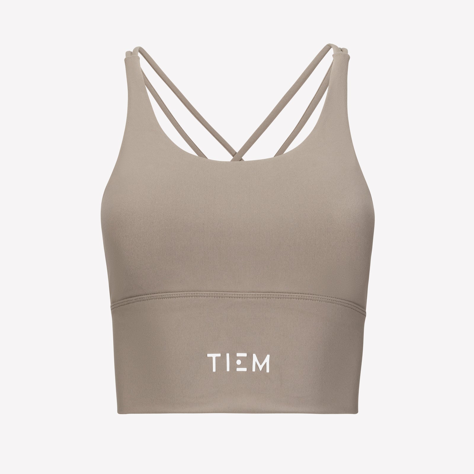 Strappy Sports Bra - Taupe/White