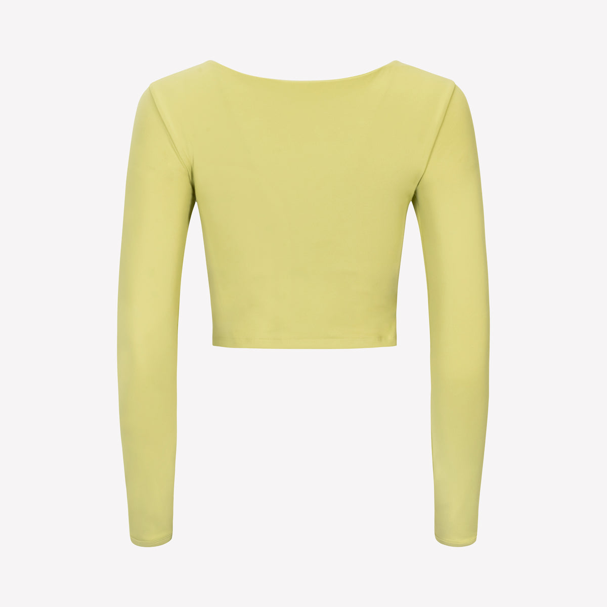 Cropped Long Sleeve - Citron/White