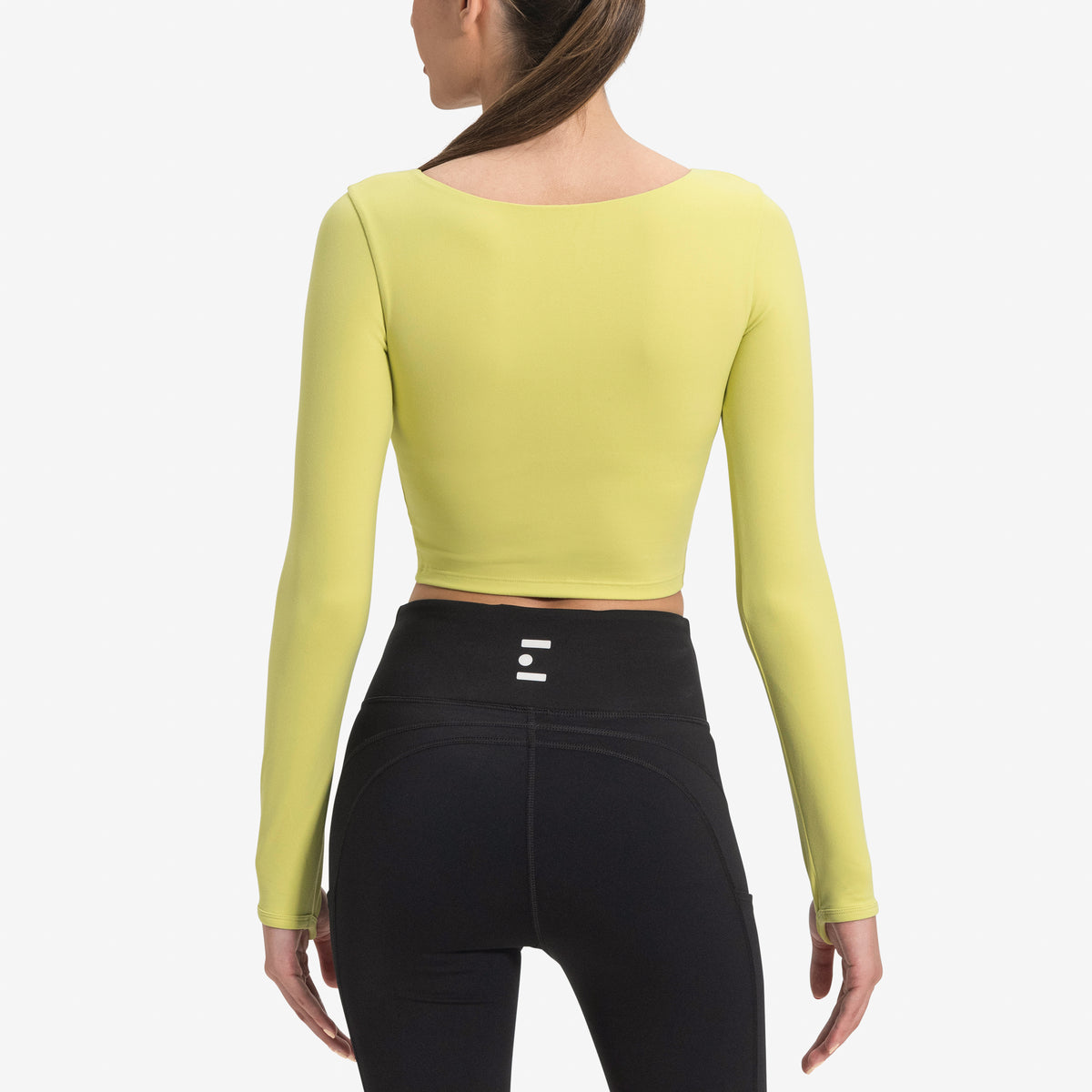Cropped Long Sleeve - Citron/White