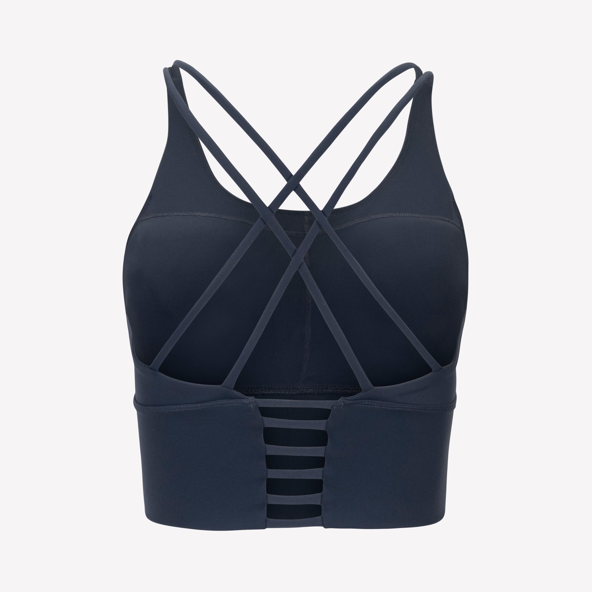Strappy Sports Bra - Navy/White