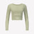 Cropped Long Sleeve - Aqua/White