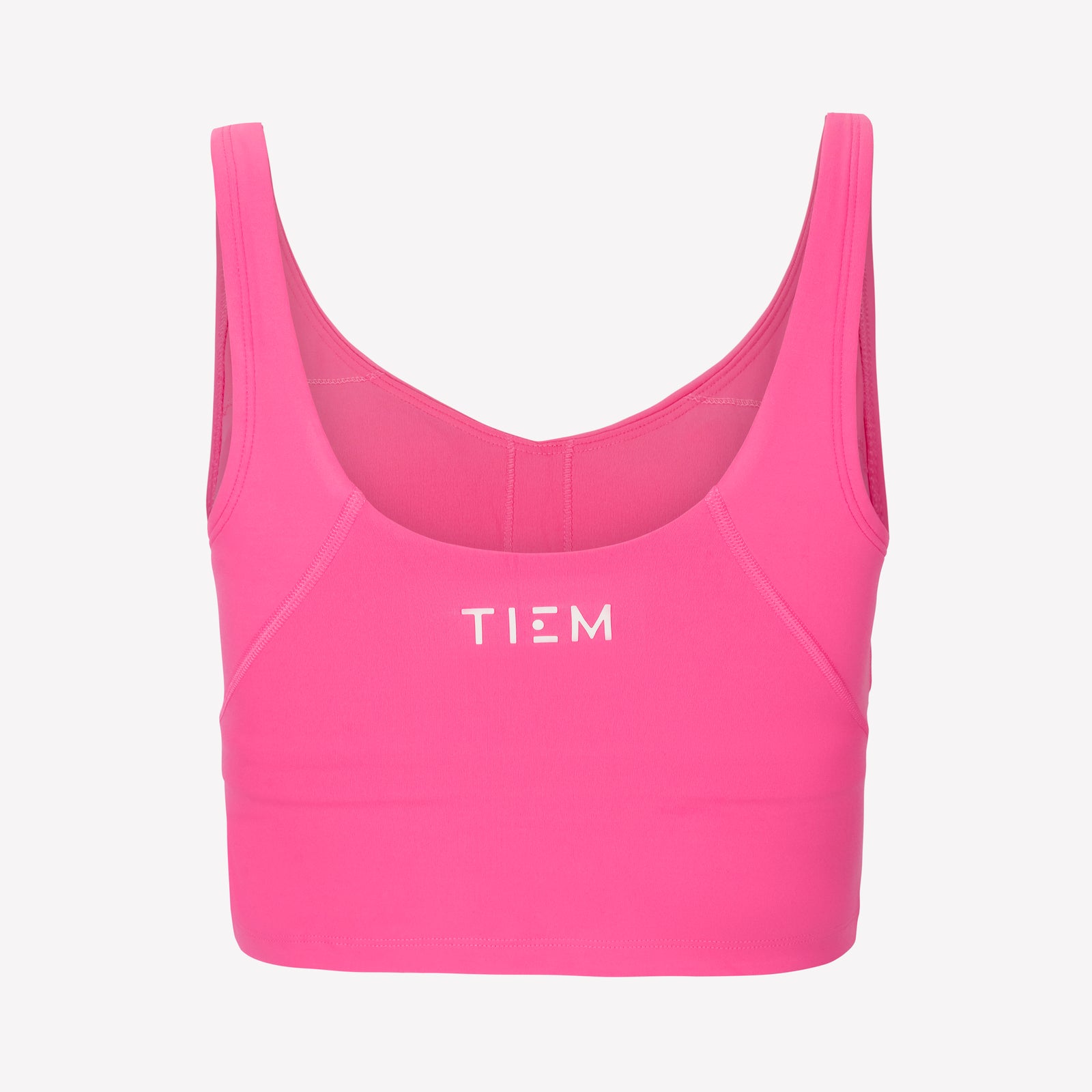 V-Neck Sports Bra - Pink/White