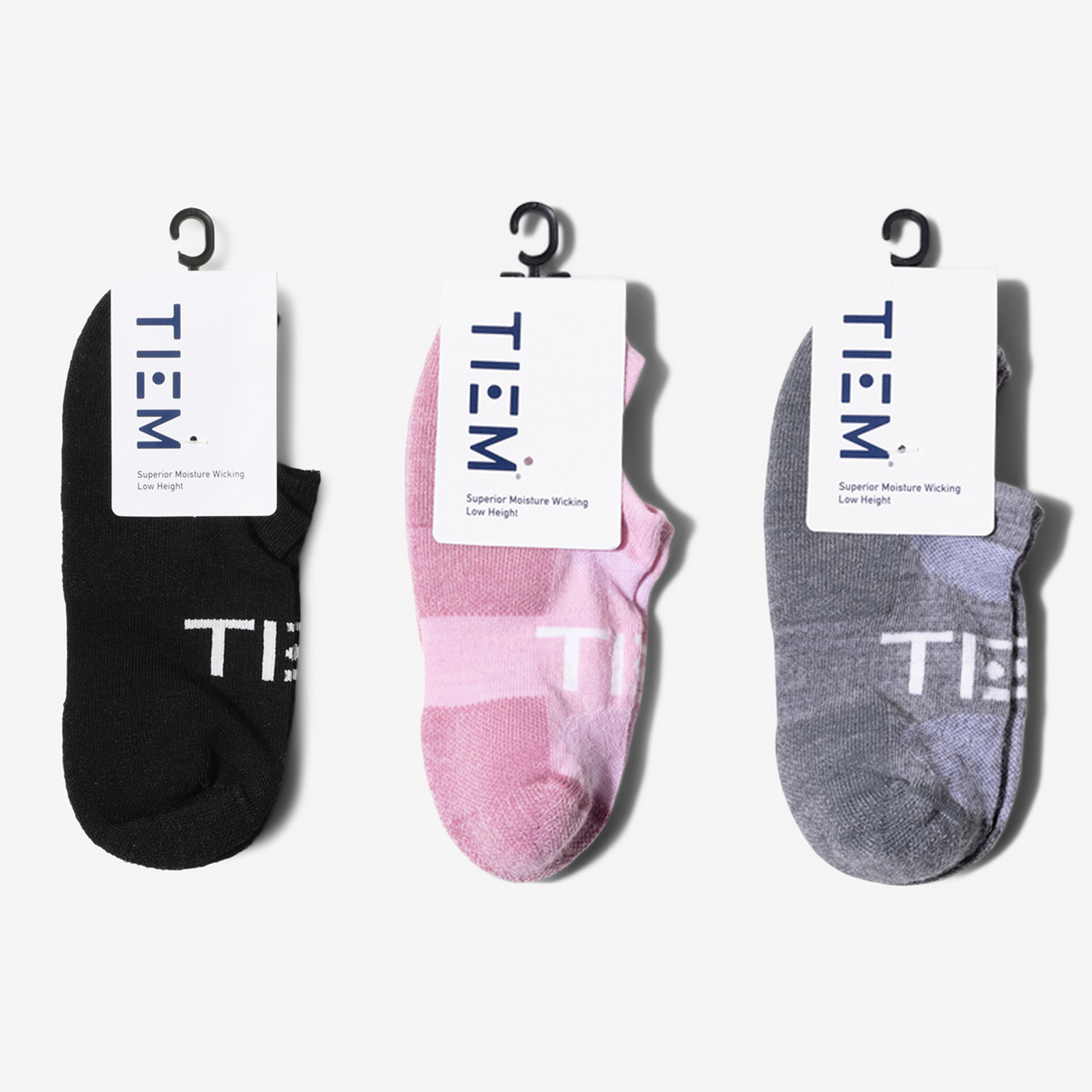 Low-cut Performance Wool Socks (3 pairs) - Black/Pink/Gray