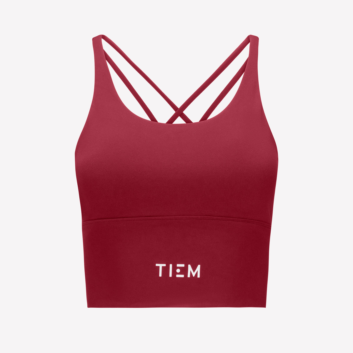 Strappy Sports Bra - Merlot/White