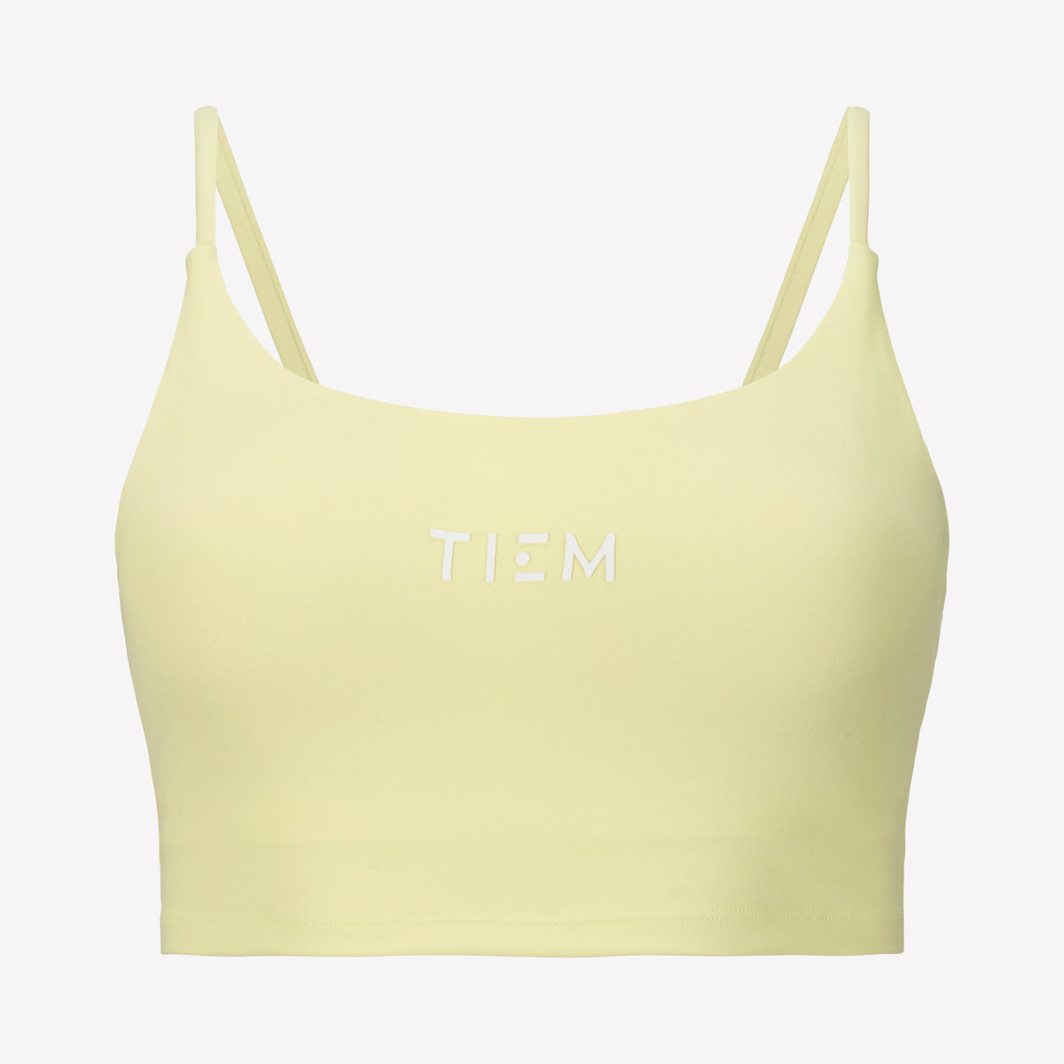 Cropped Sports Bra - Citron/White