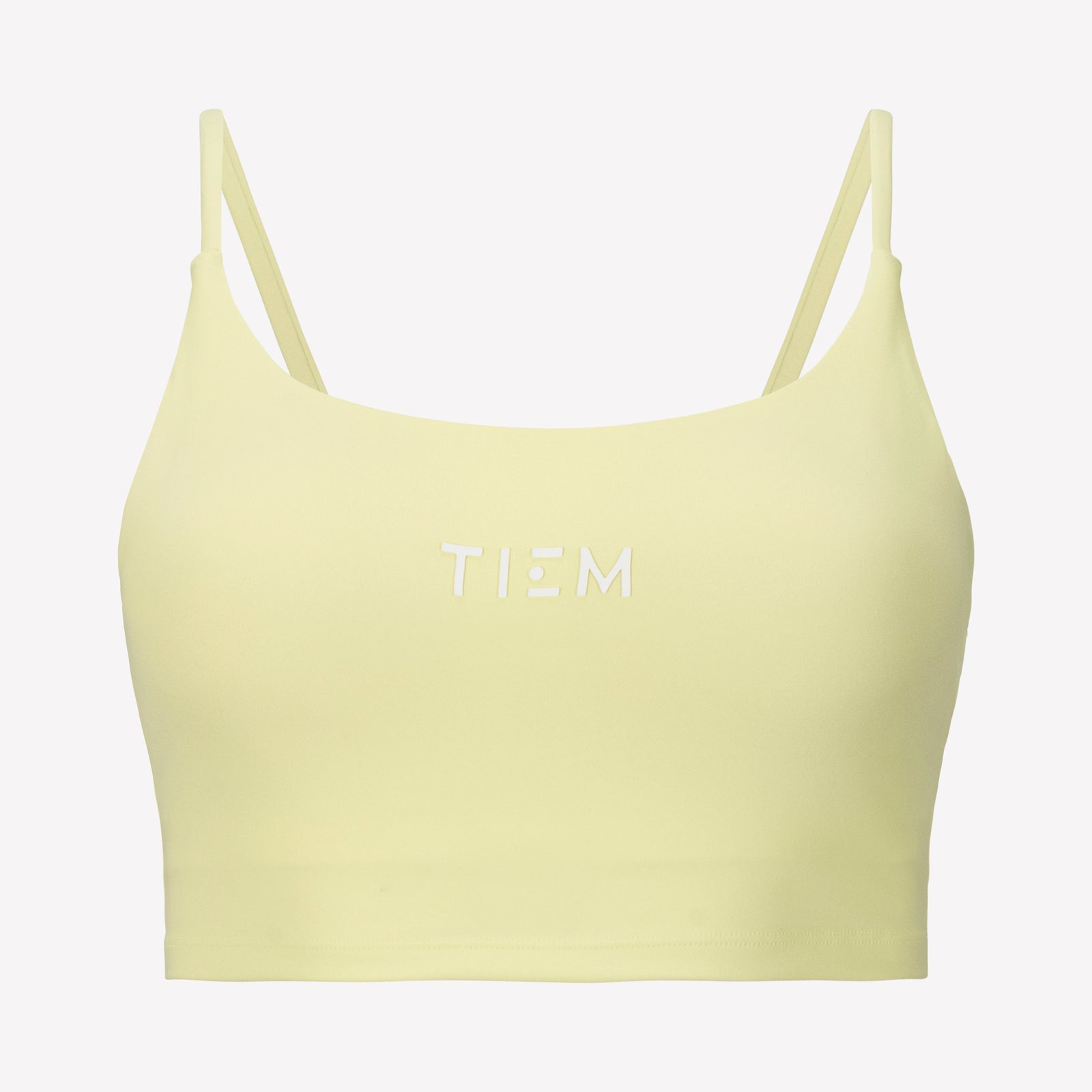 Cropped Sports Bra - Citron/White