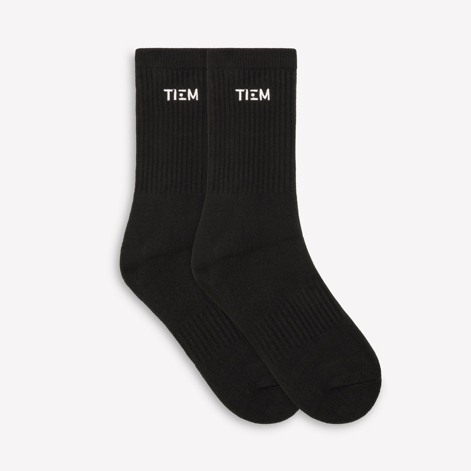 Cotton Crew Socks - Black/White