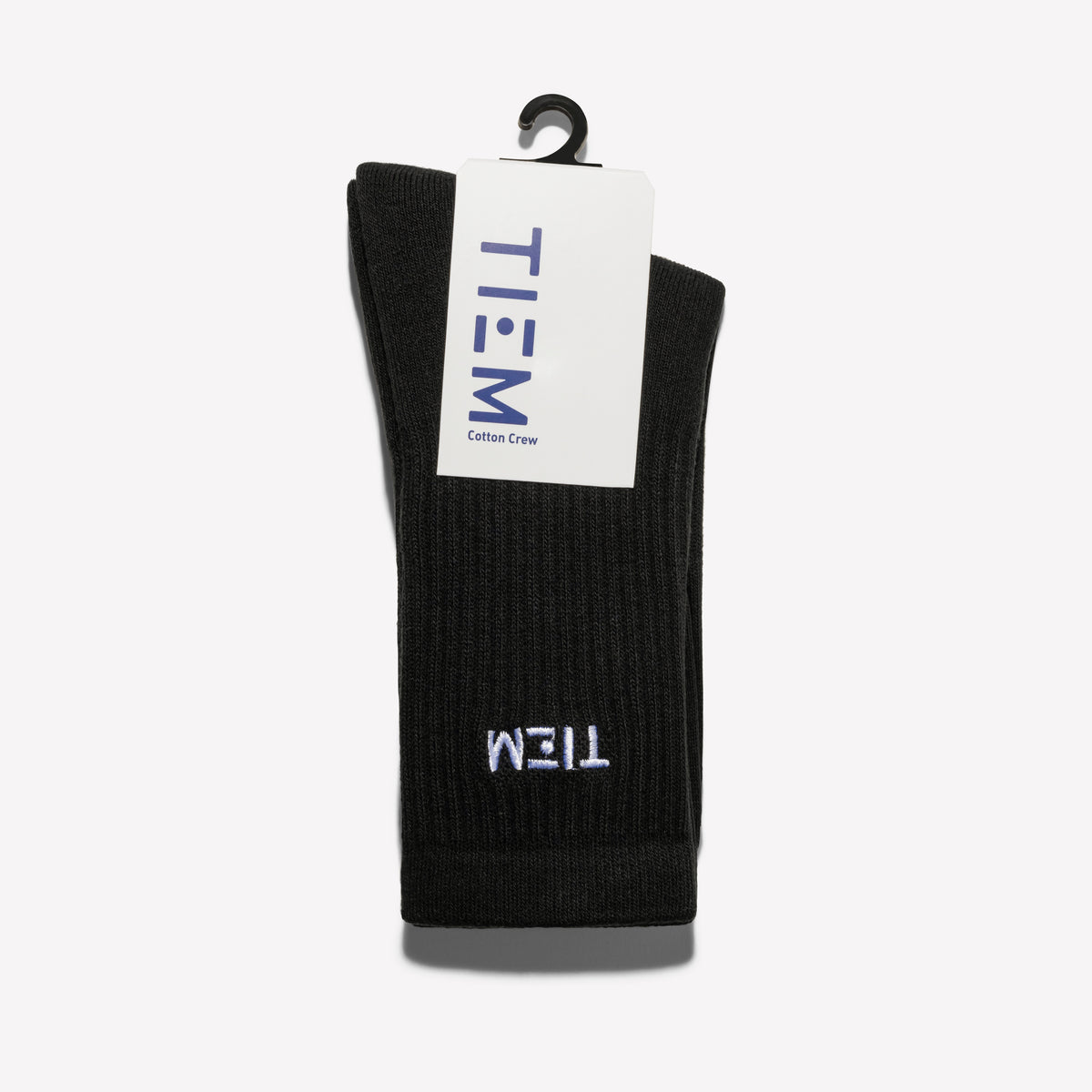 Cotton Crew Socks - Black/White