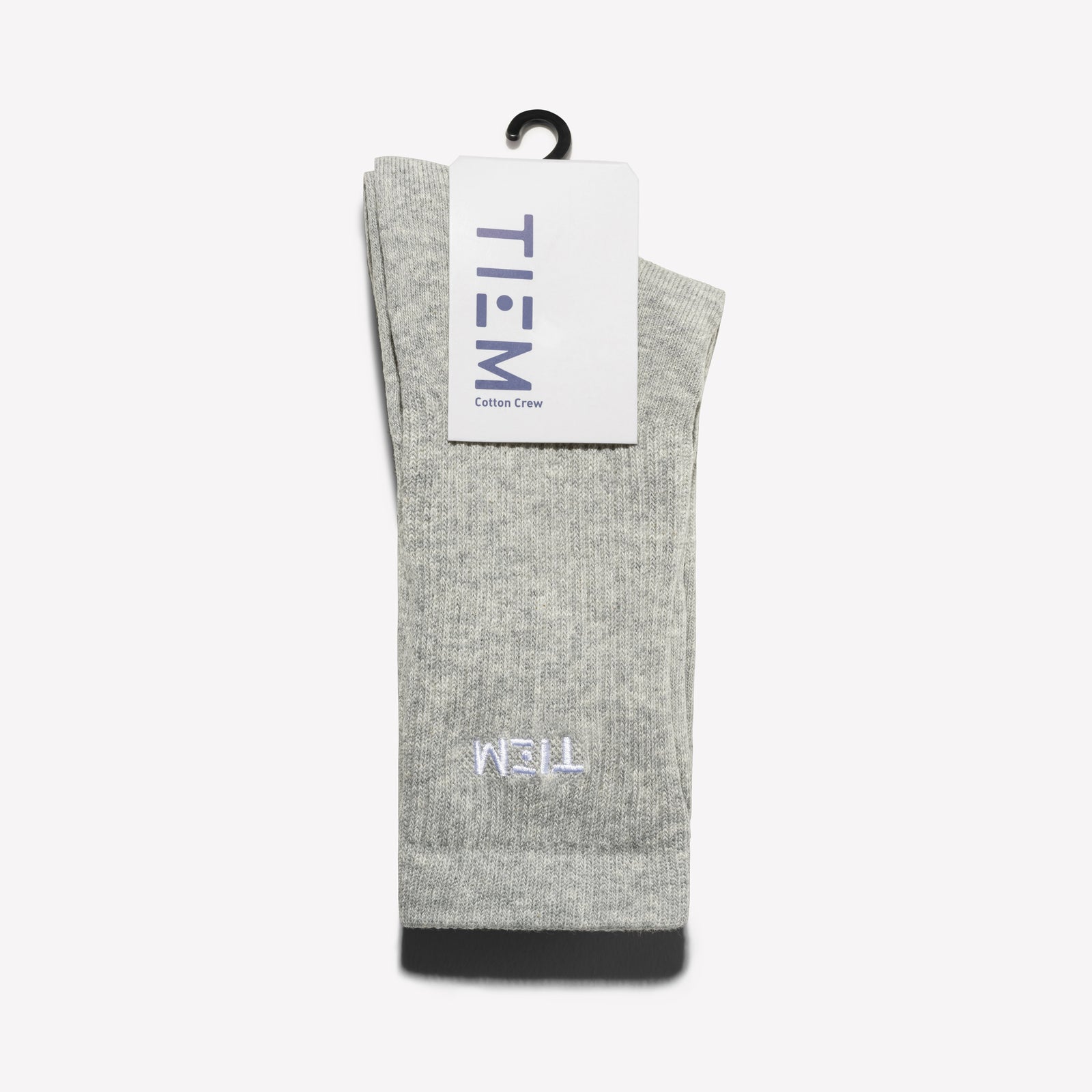 Cotton Crew Socks - Gray/White