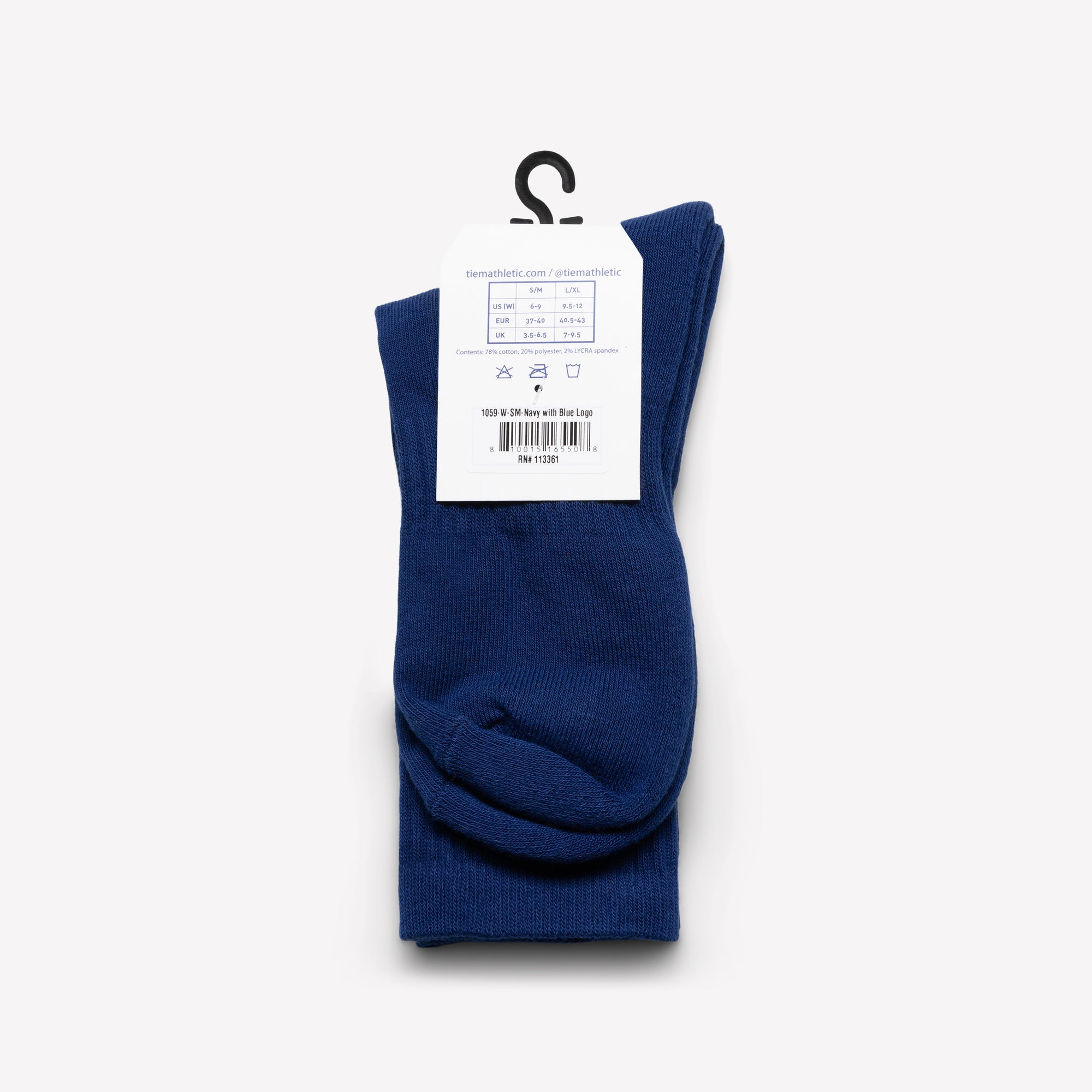 Cotton Crew Socks - Navy/Blue