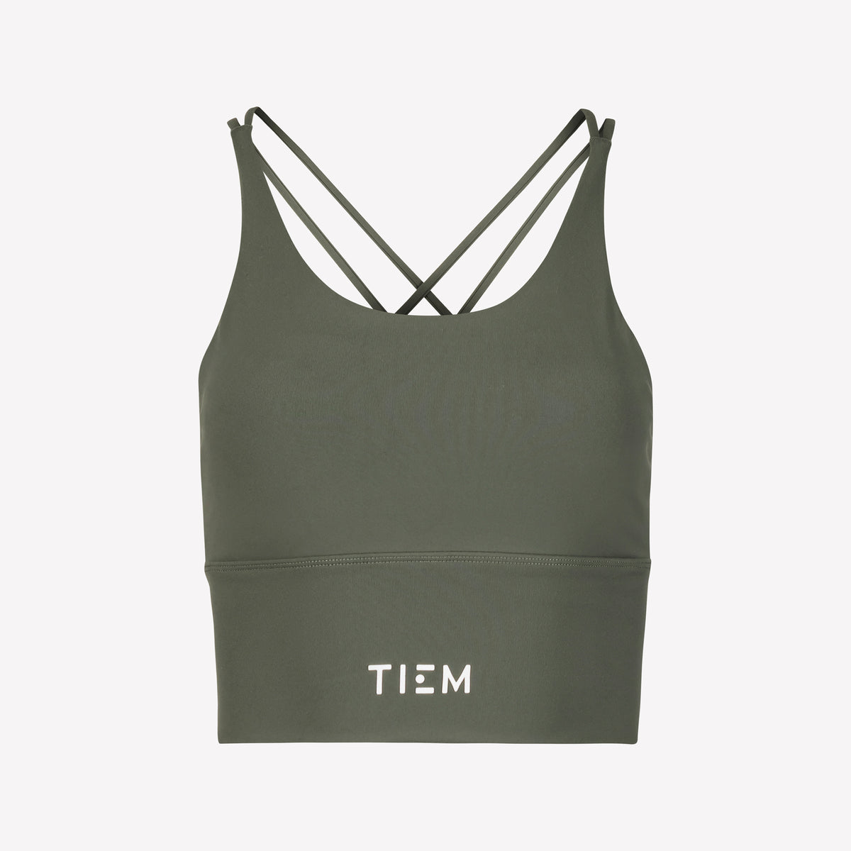 Sports Bra - Olive/White