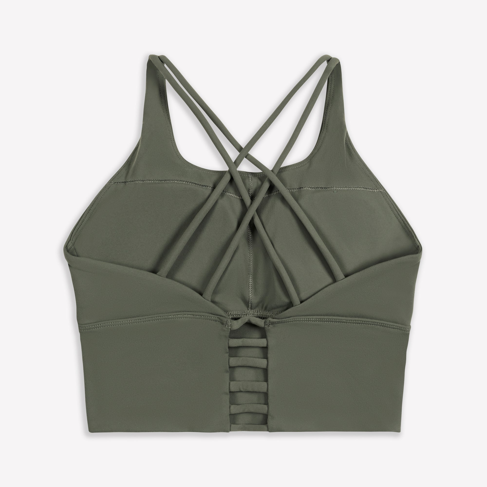 Sports Bra - Olive/White