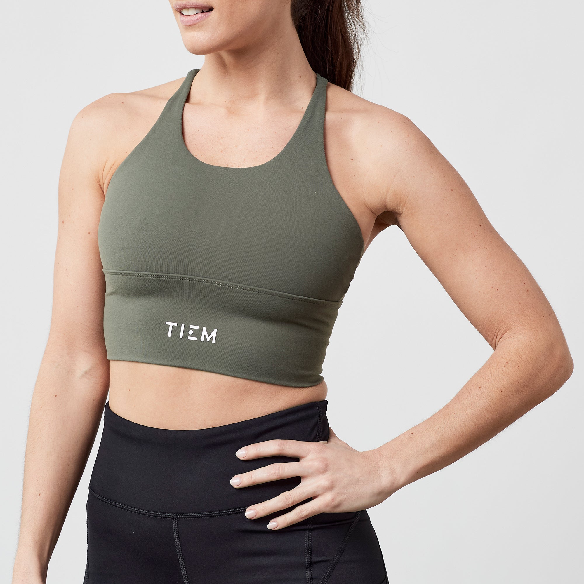 Lululemon Align Cropped Tank Top Sz 4 Built-in-Bra olive green